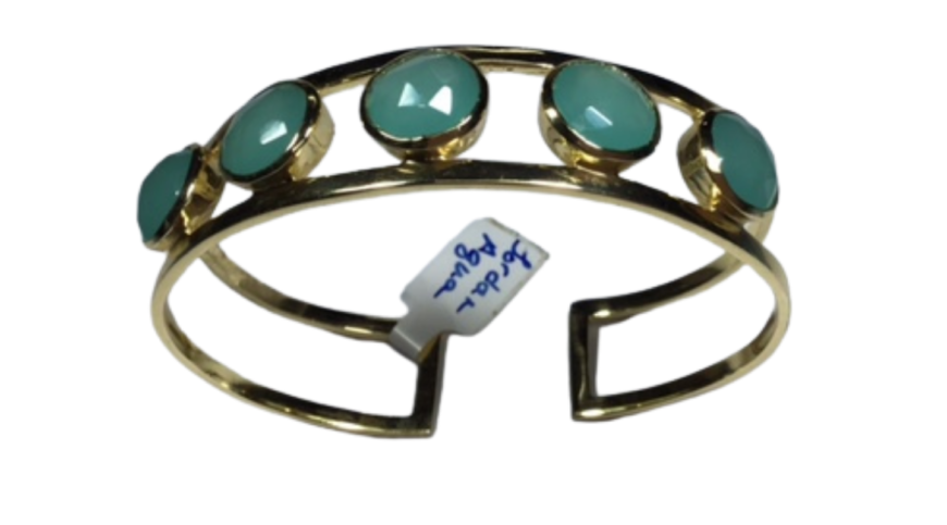 Vermeil and Agate Bracelet Cushion-Cut Stones